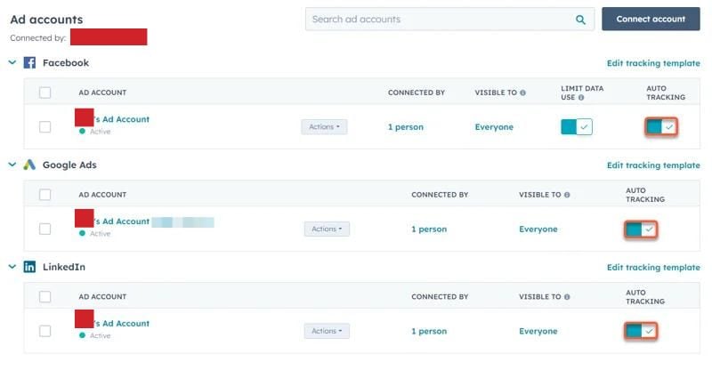 How to activate auto-tracking on HubSpot