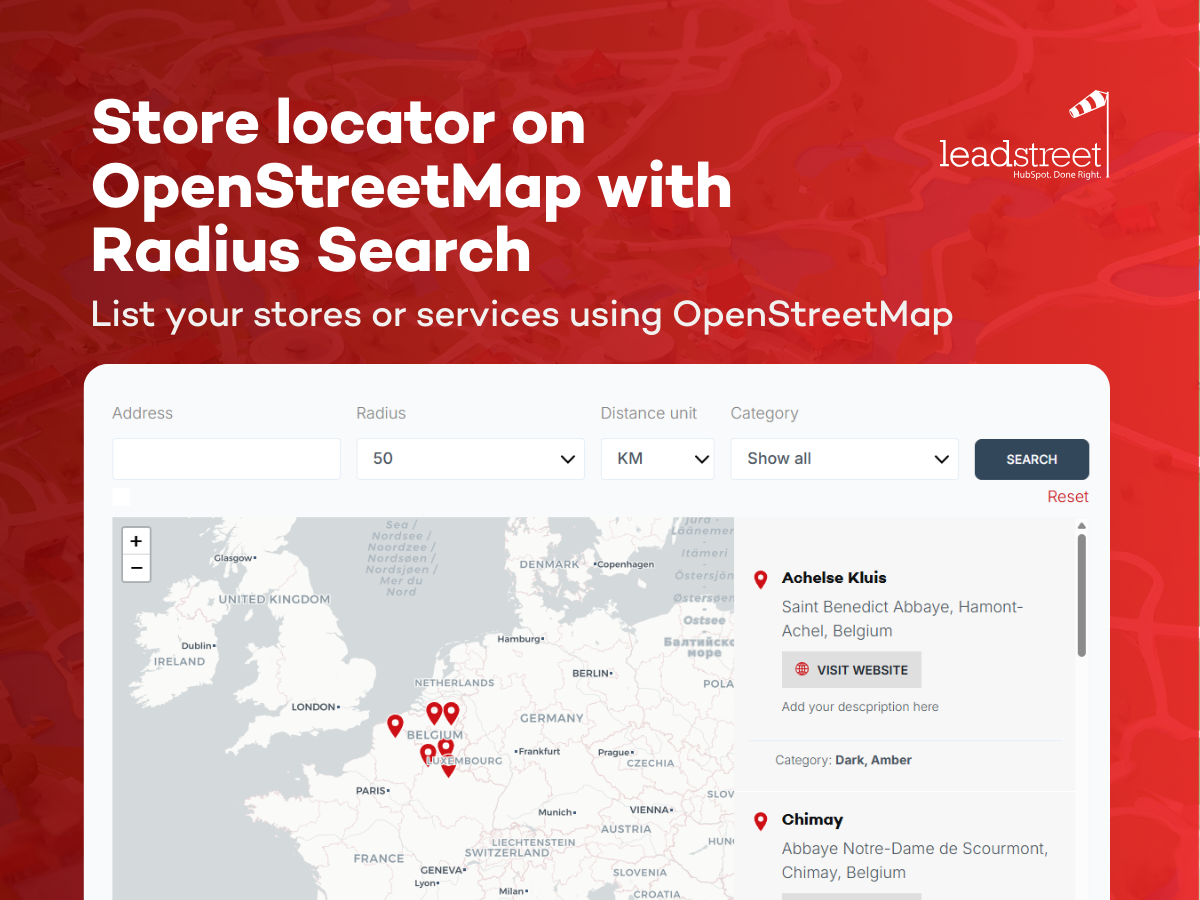 Store Locator on OpenStreetMap with Radius Search