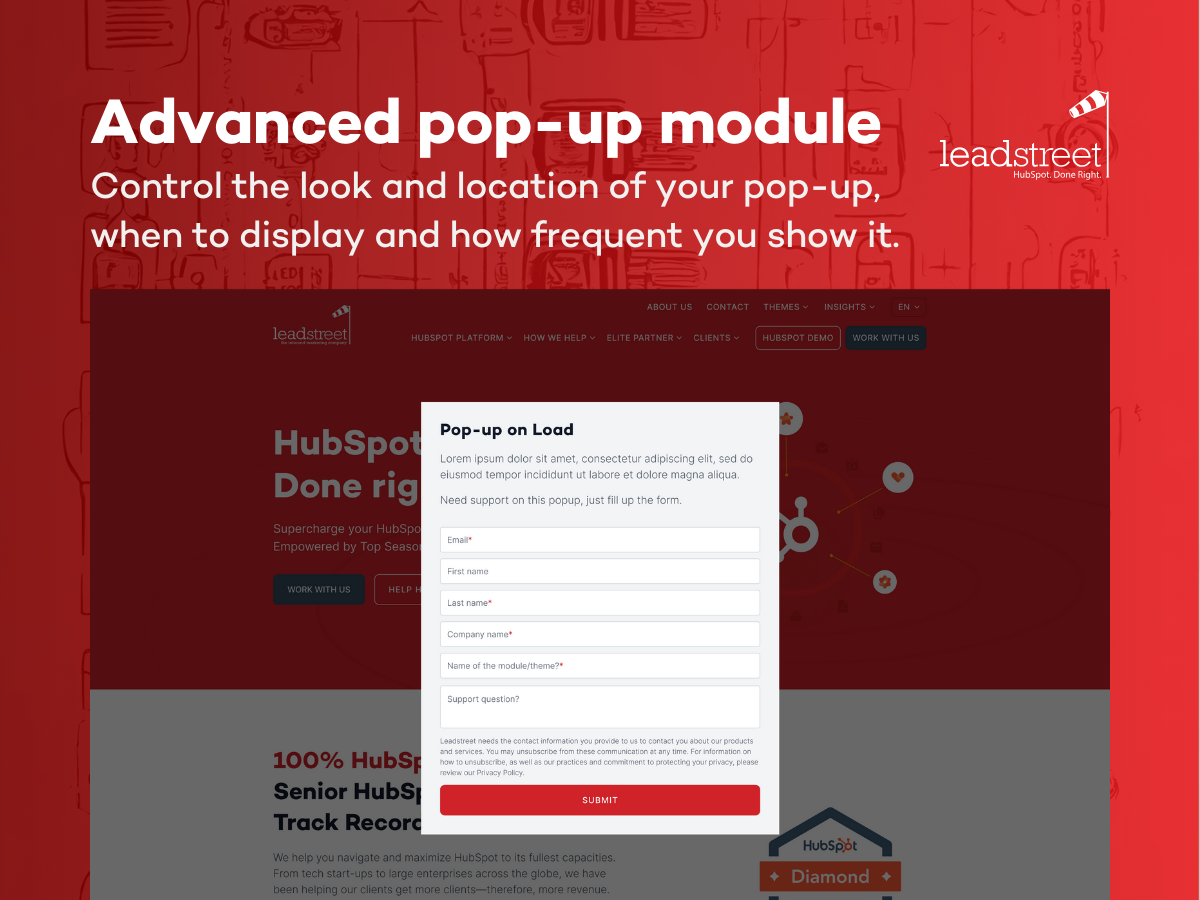 Advanced pop up