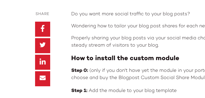 Blogpost custom social share
