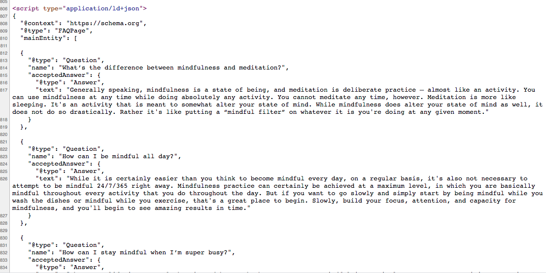 FAQ Page structured data