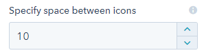 specify space between icons