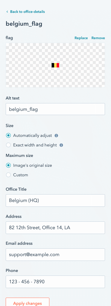 magazine-module-office-details-parameter