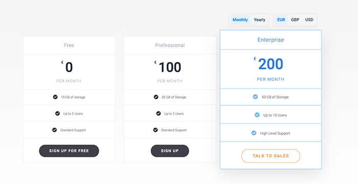 Multi currency pricing