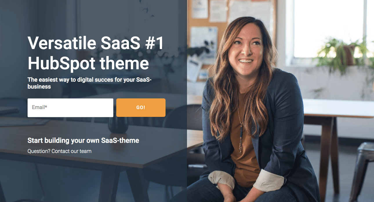  HubSpot SaaS theme alternate homepage (hero floating background)